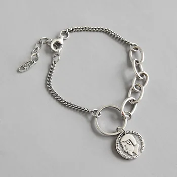 Retro Authentic 925 Sterling silver European Beads figure portrait pendant Chian Bracelet Coin Pendant Charm fine jewelry TLS189
Retro Authentic 925 Sterling silver European Beads figure portrait pendant Chian Bracelet Coin Pendant Charm fine jewelry TLS189