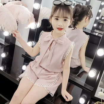 Summer Clothes For Girls Cute Plaid Lace Shirt + Shorts 2 PCS Sets Teens Girls Clothing Outfits Casual Children's Clothes 3-14 Y 
Summer Clothes For Girls Cute Plaid Lace Shirt + Shorts 2 PCS Sets Teens Girls Clothing Outfits Casual Children's Clothes 3-14 Y