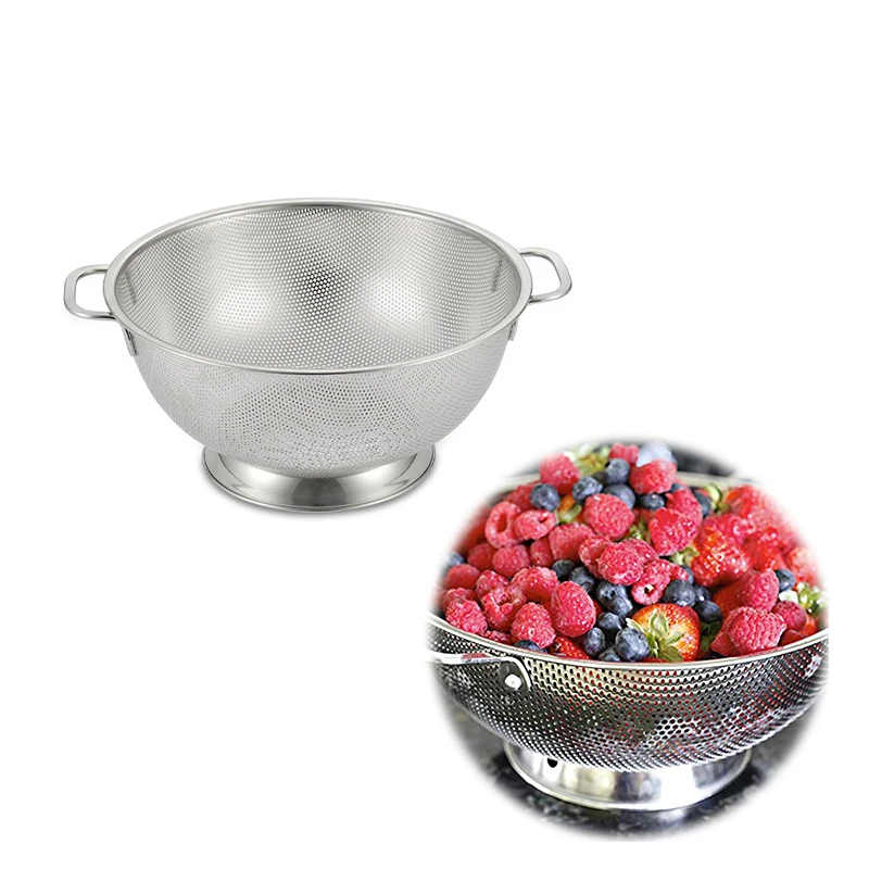 304 Stainless Steel Washing Basket Professional Strainer With Heavy Duty Handles Self-draining Solid Ring Base Dishwasher Safe
304 Stainless Steel Washing Basket Professional Strainer With Heavy Duty Handles Self-draining Solid Ring Base Dishwasher Safe