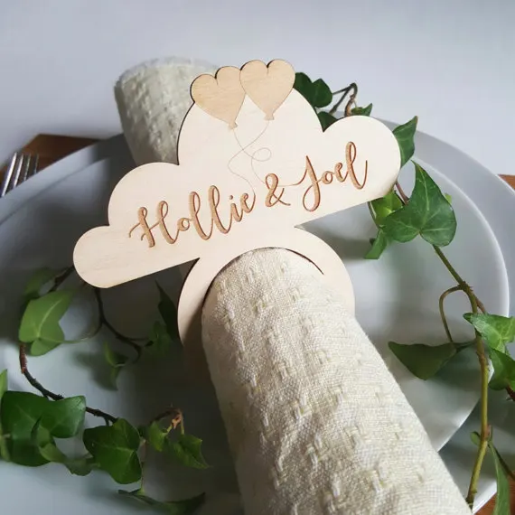 Personalized Wood Laser Cut Napkin Ring with Heart Wedding Party Table Decoration Birthday party deecoraitons 
Personalized Wood Laser Cut Napkin Ring with Heart Wedding Party Table Decoration Birthday party deecoraitons