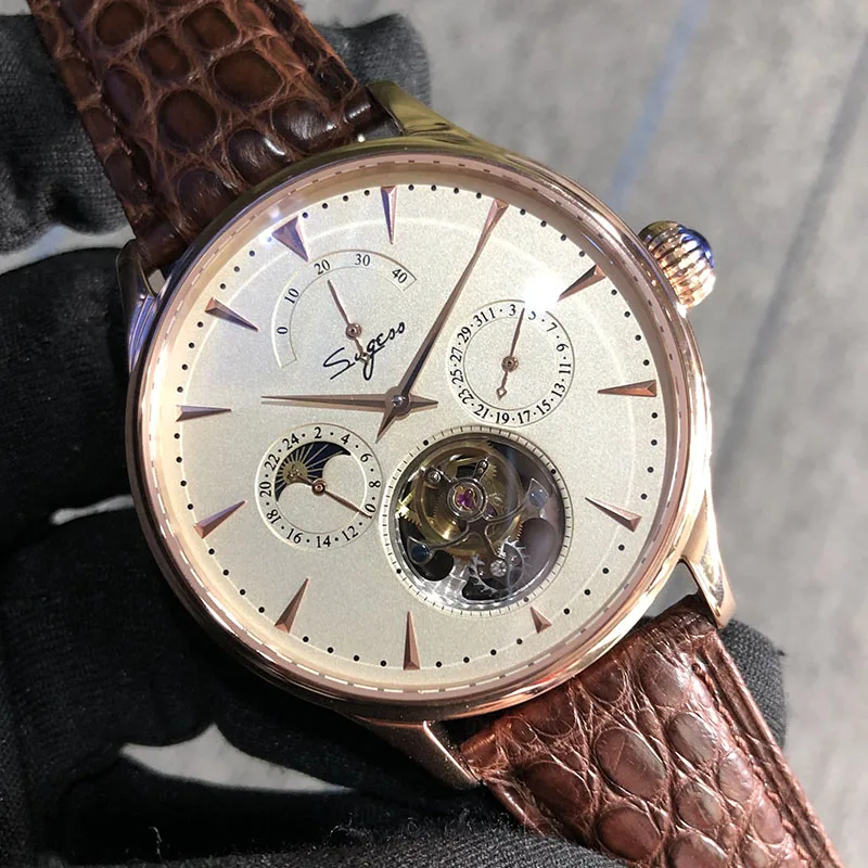 Multifunction Men Hollow Tourbillon Mechanical Watch 24-hour Small Dial Seagull ST8007 Watches Mens Moon Phase Power Reserve
Multifunction Men Hollow Tourbillon Mechanical Watch 24-hour Small Dial Seagull ST8007 Watches Mens Moon Phase Power Reserve