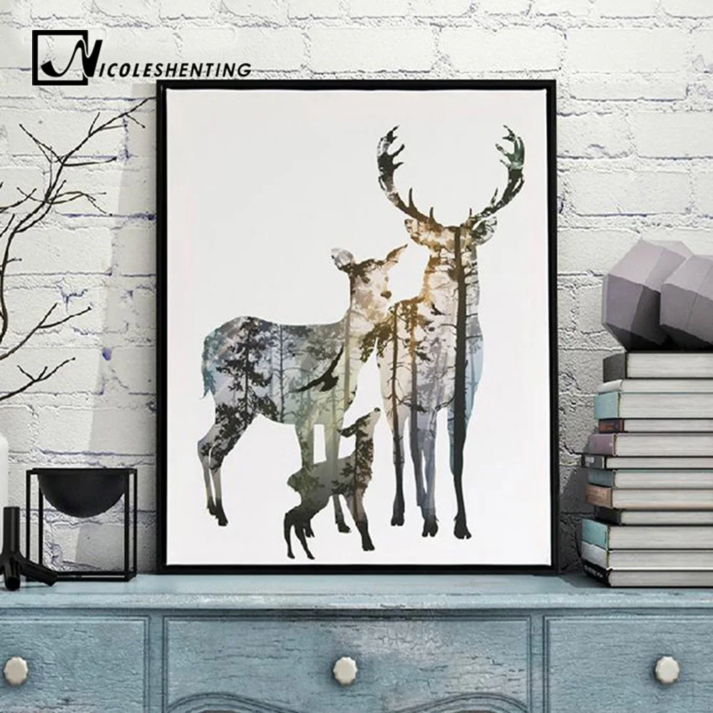 Forest Deer Family Nordic Style Poster Canvas Print Minimalist Abstract Wall Art Painting Decorative Picture Modern Home Decor
Forest Deer Family Nordic Style Poster Canvas Print Minimalist Abstract Wall Art Painting Decorative Picture Modern Home Decor