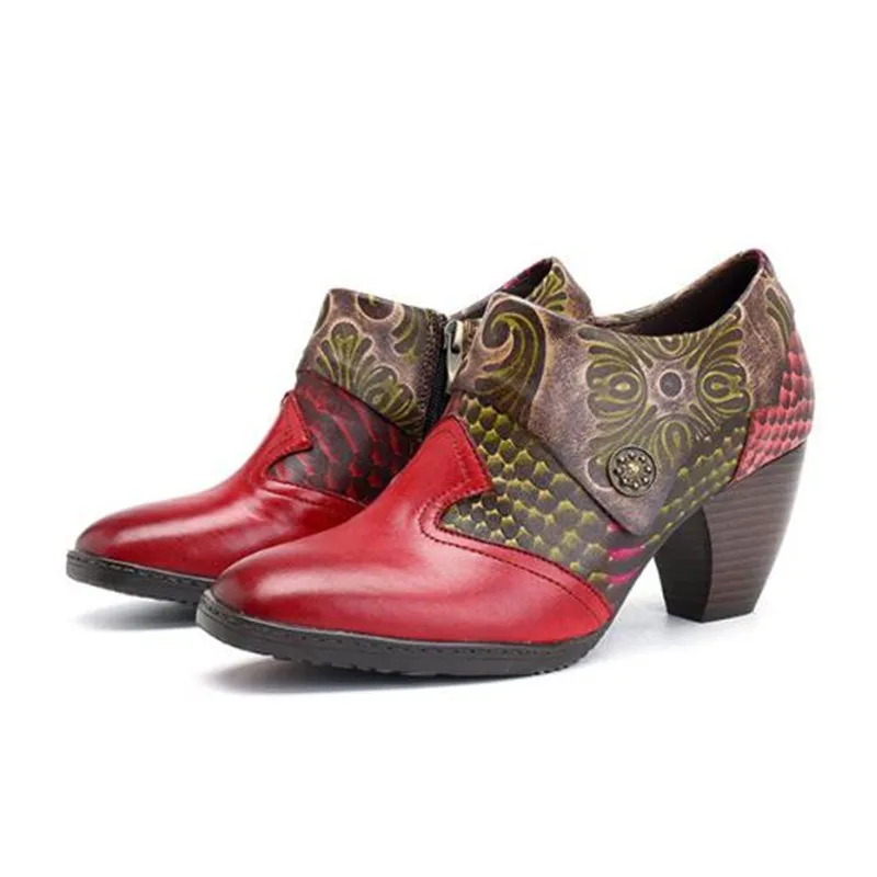 Retro Genuine Leather Pumps Women Shoes Woman Zipper Vintage Printed Flower Chunky High Heels Pumps Ethnic Dancing Shoes
Retro Genuine Leather Pumps Women Shoes Woman Zipper Vintage Printed Flower Chunky High Heels Pumps Ethnic Dancing Shoes