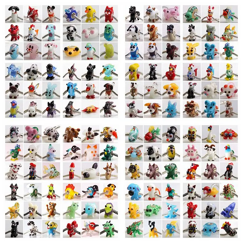 100PCS Mixed Fashion Animal Lampwork Murano Glass Silver Core Beads fit European Charms Bracelet Jewelry making DIY Accessory
100PCS Mixed Fashion Animal Lampwork Murano Glass Silver Core Beads fit European Charms Bracelet Jewelry making DIY Accessory