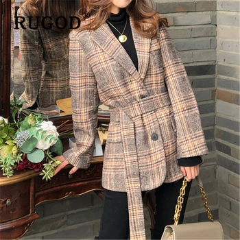 RUGOD Vintage plaid lace up cotton coat women Auturm winter warm long sleeve office ladies coats Fashiong single-breasted jakets
RUGOD Vintage plaid lace up cotton coat women Auturm winter warm long sleeve office ladies coats Fashiong single-breasted jakets
