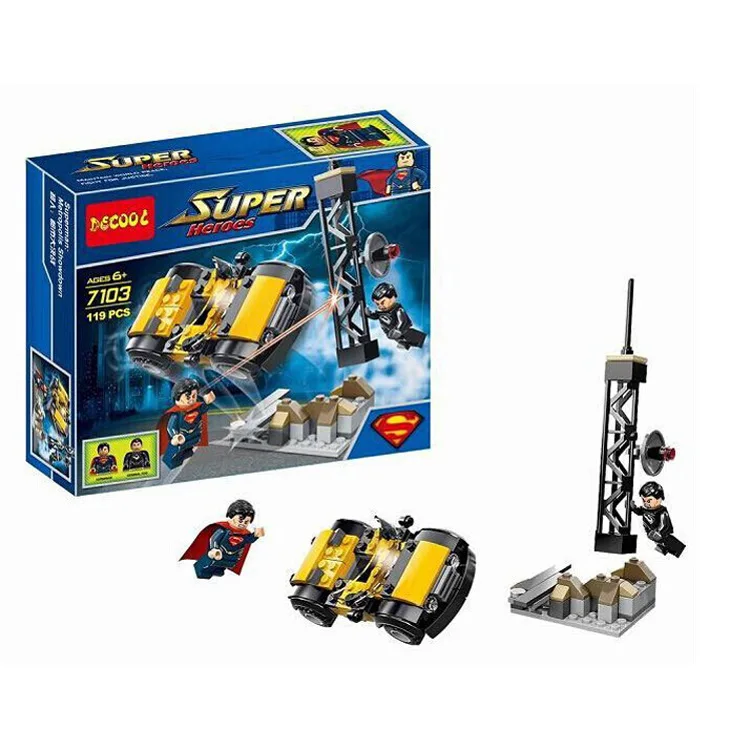 DECOOL 7103 "superhéroe" suite serie La gran batalla de superman.119 Uds. Legoings figuras 3D DIY juguetes para niños educativos
DECOOL 7103 "superhéroe" suite serie La gran batalla de superman.119 Uds. Legoings figuras 3D DIY juguetes para niños educativos
