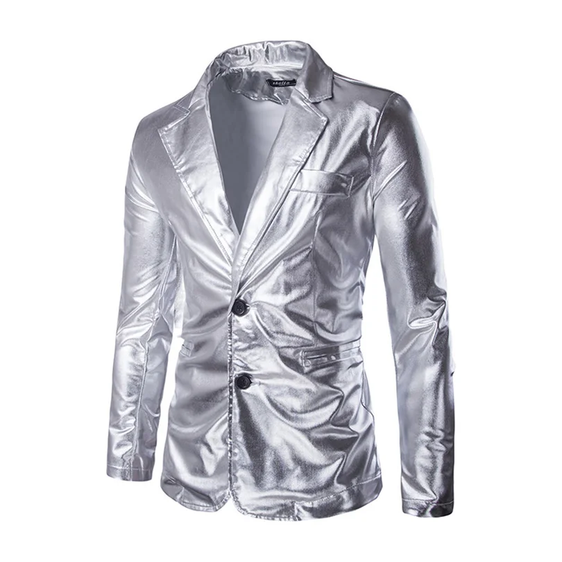 Men Night Club Fashion Jackets Gold Metallic Silver Black Shiny Blazer Stage Performances Button Long Sleeves Slim Party Wear
Men Night Club Fashion Jackets Gold Metallic Silver Black Shiny Blazer Stage Performances Button Long Sleeves Slim Party Wear