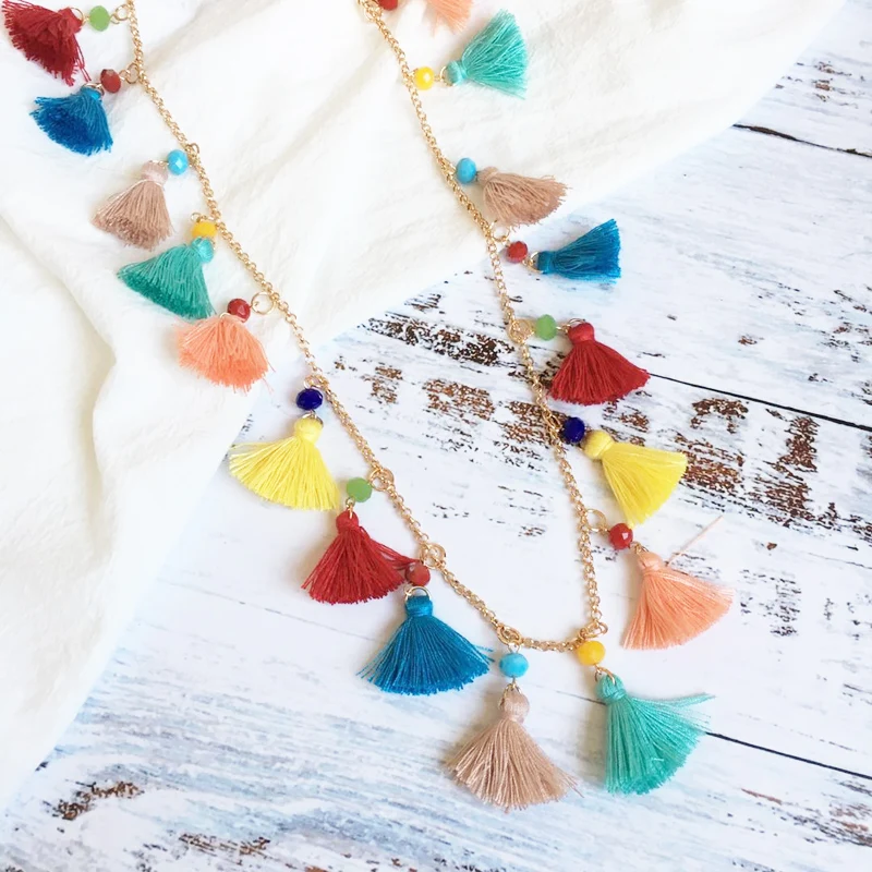 Coco&Willow Bohemia Multicolor Handmade Tassel Pendant Necklace For Women Crystal Bead Long Chains Necklace Fashion Jewelry 2019
Coco&Willow Bohemia Multicolor Handmade Tassel Pendant Necklace For Women Crystal Bead Long Chains Necklace Fashion Jewelry 2019