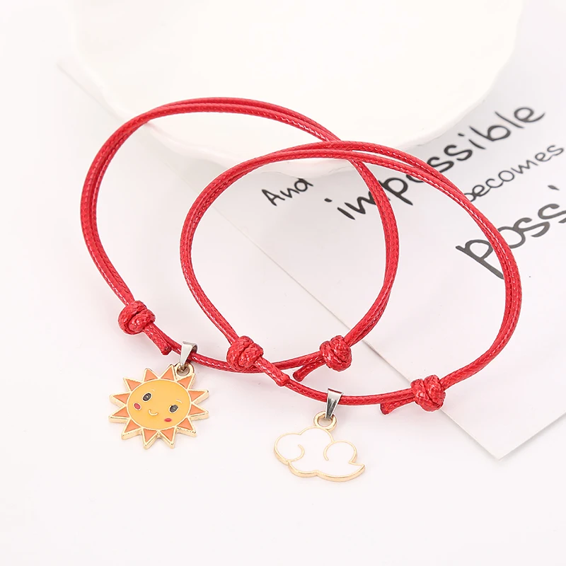JIAKOU 2pcs/set Sun Cloud Cute Bracelet For Kids Rope Chain Adjustable Hand Bracelet Women Fashion Couple Bracelets Accessories
JIAKOU 2pcs/set Sun Cloud Cute Bracelet For Kids Rope Chain Adjustable Hand Bracelet Women Fashion Couple Bracelets Accessories