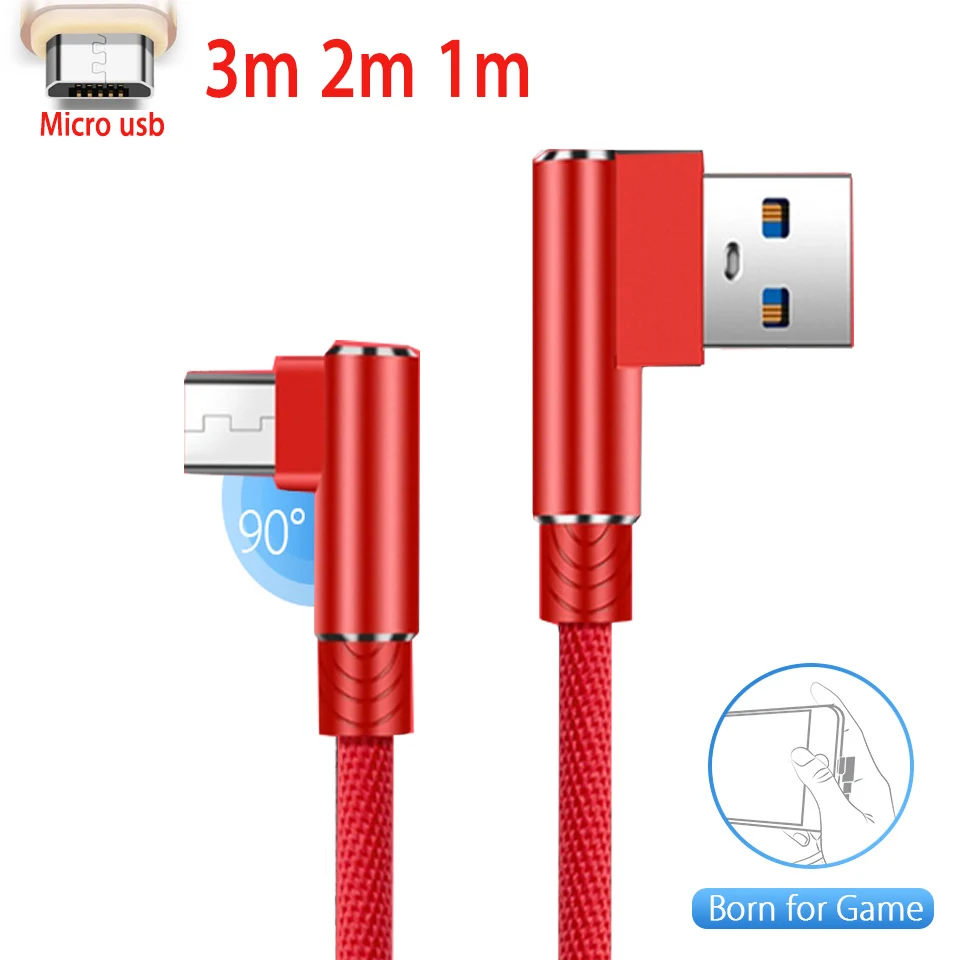 90 Degree Micro Usb Phone Cable 3m 2m Long Usb Data Cord for Huawei P10 Lite P Smart Plus Y9 Asus Lenovo Cellphone Charger Wires
90 Degree Micro Usb Phone Cable 3m 2m Long Usb Data Cord for Huawei P10 Lite P Smart Plus Y9 Asus Lenovo Cellphone Charger Wires