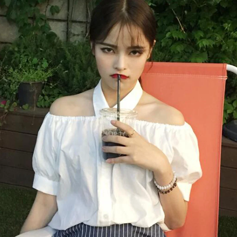 Sexy Off Shoulder Tops Women's Summer Short Sleeve Casual Blouse Shirts Fashion Lady Formal White Button Shirt Off Open Shoulder
Sexy Off Shoulder Tops Women's Summer Short Sleeve Casual Blouse Shirts Fashion Lady Formal White Button Shirt Off Open Shoulder