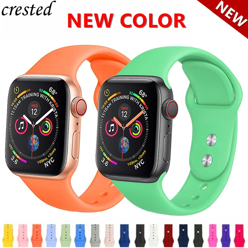 Strap For Apple Watch band 4 44mm/40mm iWatch band 42mm/38mm Sport Silicone Bracelet watchband for Apple watch 4 3 2 1 42/38 mm 
Strap For Apple Watch band 4 44mm/40mm iWatch band 42mm/38mm Sport Silicone Bracelet watchband for Apple watch 4 3 2 1 42/38 mm
