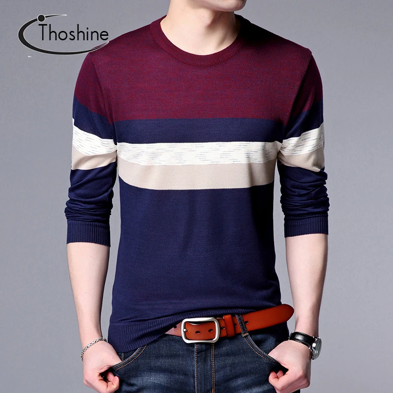 Thoshine Brand Spring Fall England Style Men Knitted Thin Sweaters O-Neck Striped Patchwork Cashmere Pullover Knitwear Long Tops
Thoshine Brand Spring Fall England Style Men Knitted Thin Sweaters O-Neck Striped Patchwork Cashmere Pullover Knitwear Long Tops