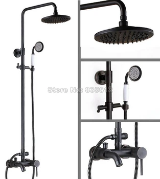 8" Black Oil Rubbed Bronze Rain Shower Faucet Set with Hand Spray / Wall Mounted Bathroom Single Handle Bathtub Mixer Tap Wrs322
8" Black Oil Rubbed Bronze Rain Shower Faucet Set with Hand Spray / Wall Mounted Bathroom Single Handle Bathtub Mixer Tap Wrs322