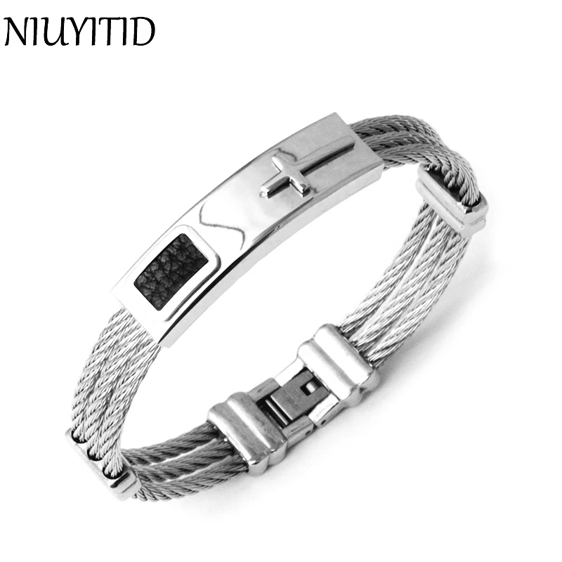 NIUYITID 316 Stainless Steel Cross Jesus Bracelet Men Jewelry 12MM Wide Mens Wristband Bracelets & Bangles
NIUYITID 316 Stainless Steel Cross Jesus Bracelet Men Jewelry 12MM Wide Mens Wristband Bracelets & Bangles