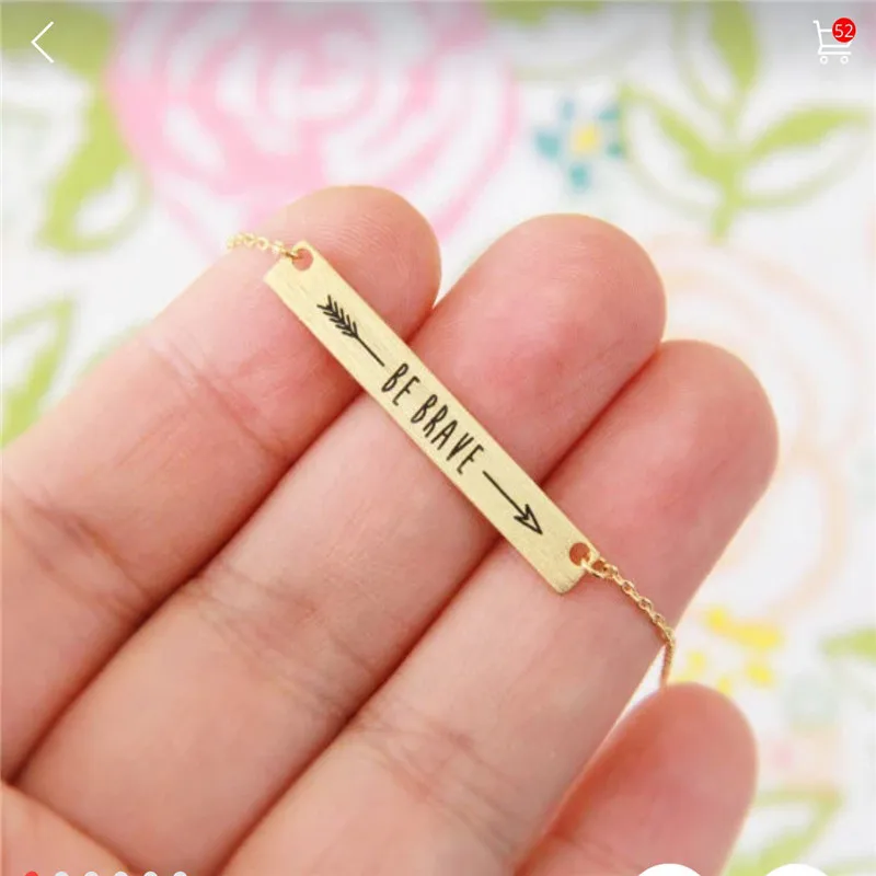 2017 Hot sale fashion women necklaces "Be Brave" Bar necklaces & pendants Arrow Neckless Birthday gift colar
2017 Hot sale fashion women necklaces "Be Brave" Bar necklaces & pendants Arrow Neckless Birthday gift colar