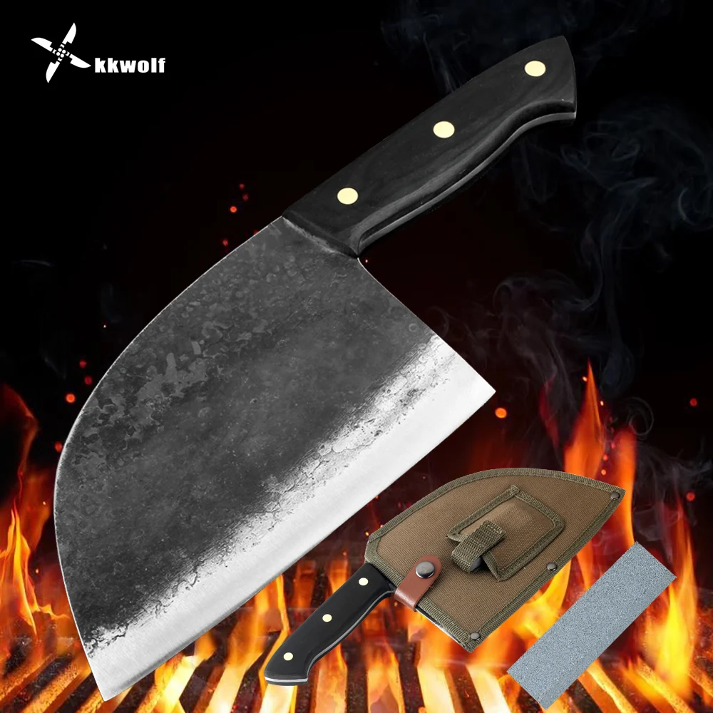 Kkwolf full Tang chef knife handmade forged high carbon steel sharp meat cleaver santoku kitchen knife durable hot
Kkwolf full Tang chef knife handmade forged high carbon steel sharp meat cleaver santoku kitchen knife durable hot