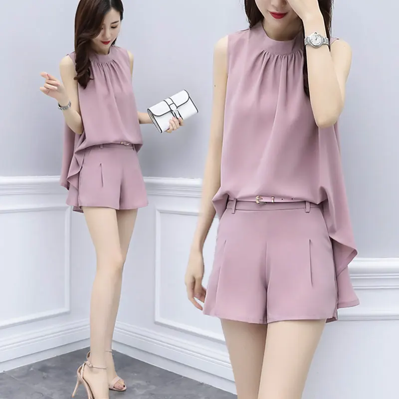 Women 2 Pieces chiffon Sets 2019 Summer Women loose chiffon irregular shirt+short trousers pants suits
Women 2 Pieces chiffon Sets 2019 Summer Women loose chiffon irregular shirt+short trousers pants suits