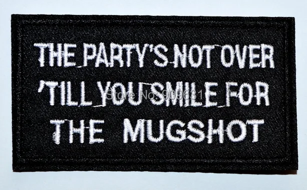 

Party's Not Over funny biker slogan beer rockabilly applique iron-on patch ~ iron on applique ~ Sew fashion embroidery patches