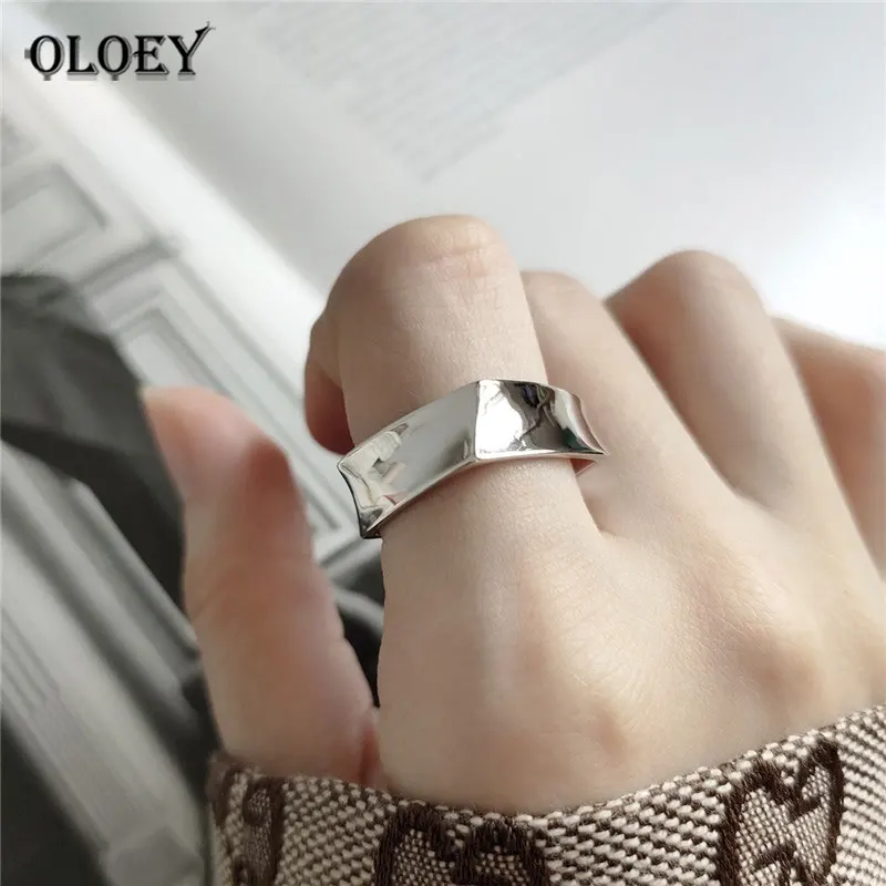 OLOEY 100% Genuine 925 Sterling Silver Adjustable Rings for Men Women Korea Heavy Geometric Thumb Ring Bague Fine Jewelry YMR871
OLOEY 100% Genuine 925 Sterling Silver Adjustable Rings for Men Women Korea Heavy Geometric Thumb Ring Bague Fine Jewelry YMR871