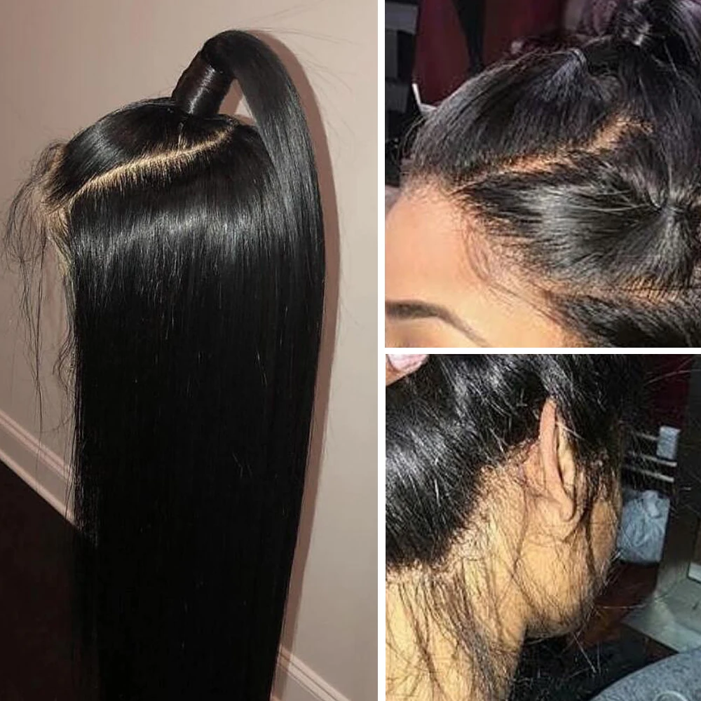 Straight-Hair-360-Lace-Frontal-Wig-With-Baby-Hair-100-Human-Hair-Bob-Wigs-Lace
