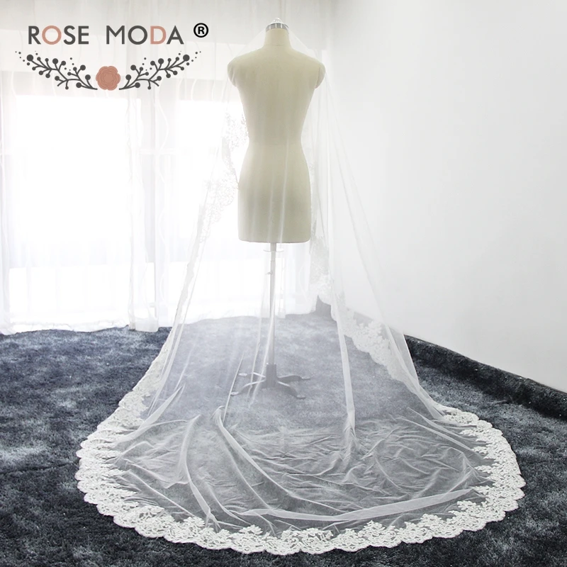 Rose Moda Beaded Lace Bridal Veil Soft Tulle Wedding Veils with Lace Hem 3M Cathedral Length No Comb
Rose Moda Beaded Lace Bridal Veil Soft Tulle Wedding Veils with Lace Hem 3M Cathedral Length No Comb