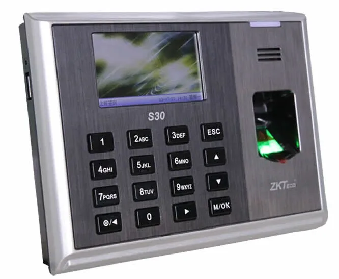 

TCP/IP USB fingerprint time and attendance systems 3 inch color screen with RFID card reader zk hot device S30 time attendance