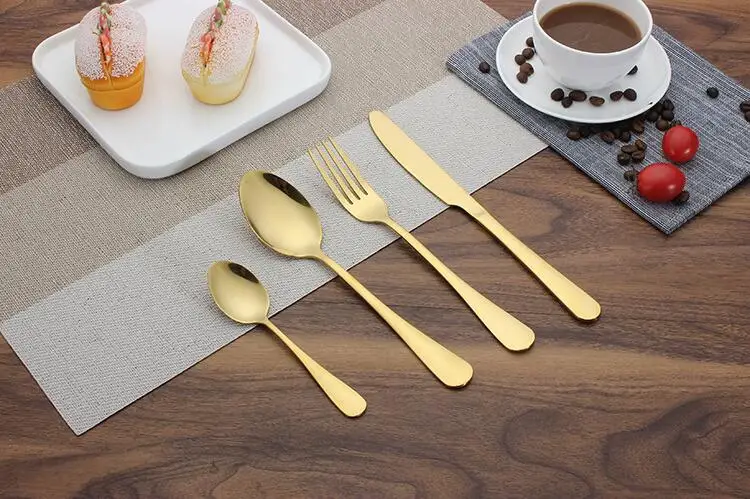 Nice gold cutlery set fork knife tea stainless steel dinnerware set tableware kitchen utensil free shiping
Nice gold cutlery set fork knife tea stainless steel dinnerware set tableware kitchen utensil free shiping