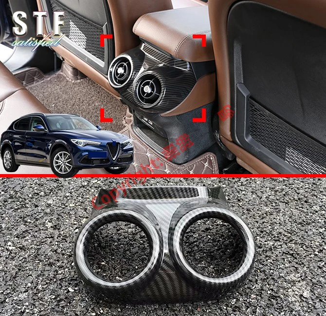 Carbon Fiber Style Rear Air-Condition Vent Outlet Cover Trim For Alfa Romeo Stelvio 2017 2018 2019 Car Accessories Stickers
Carbon Fiber Style Rear Air-Condition Vent Outlet Cover Trim For Alfa Romeo Stelvio 2017 2018 2019 Car Accessories Stickers