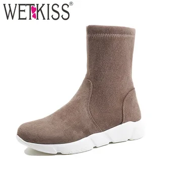 WETKISS Fashion Casual Women Ankle Boots Round Toe Flock Footwear Platform Female Boot Stretch Shoes Women 2018 Winter Black
WETKISS Fashion Casual Women Ankle Boots Round Toe Flock Footwear Platform Female Boot Stretch Shoes Women 2018 Winter Black