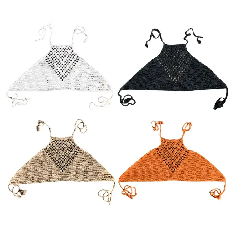 Womens Summer Hollow Out Crochet Crop Top Halter Neck Boho Ethnic Bikini Bra Solid Color Bandage Backless Sleeveless Knitted Cov
Womens Summer Hollow Out Crochet Crop Top Halter Neck Boho Ethnic Bikini Bra Solid Color Bandage Backless Sleeveless Knitted Cov