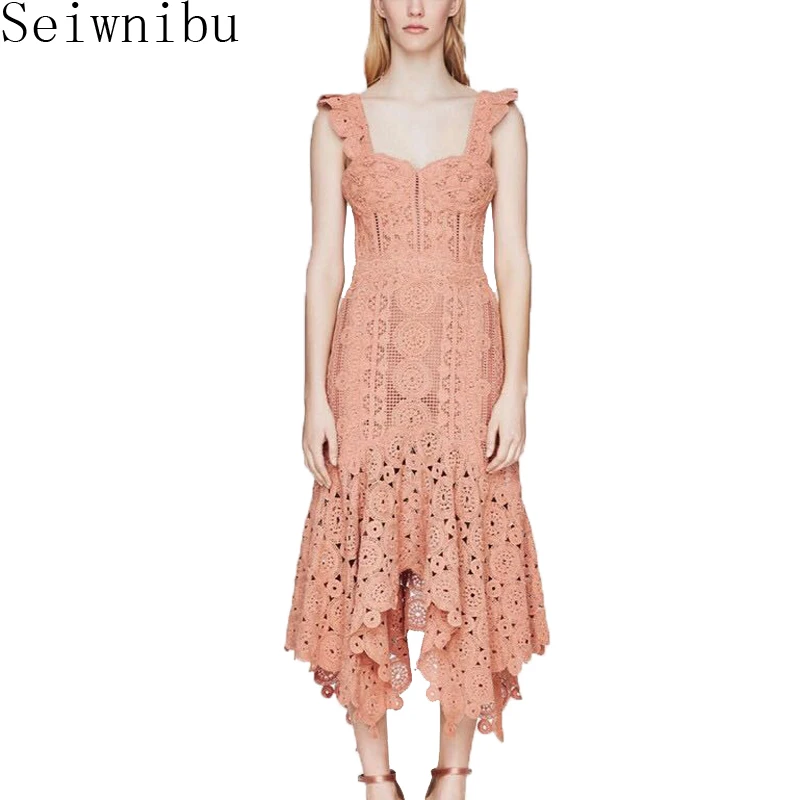 Seiwnibu 2019 New Fashion Designer Runway Sleeveless Dress Summer Women Spaghetti strap hollow Out Lace Trumpet Mermaid Dress
Seiwnibu 2019 New Fashion Designer Runway Sleeveless Dress Summer Women Spaghetti strap hollow Out Lace Trumpet Mermaid Dress