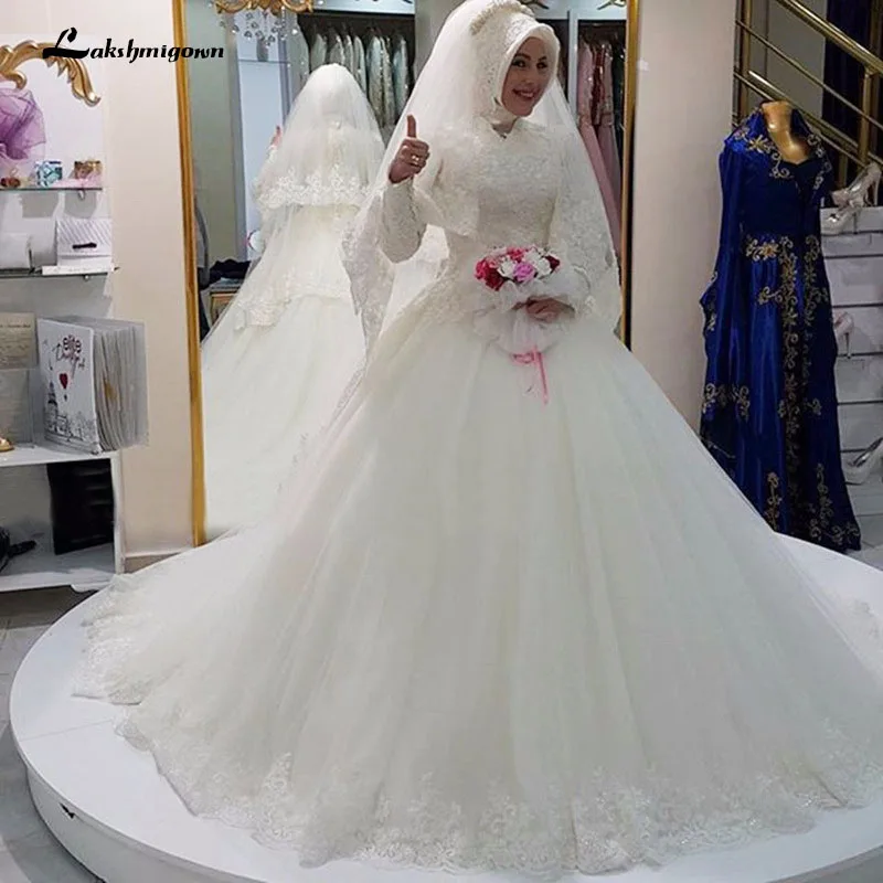 Vintage Lace Long Sleeve Muslim Wedding Dress Elegant Tulle Appliques Wedding Bridal Gowns Plus Size
Vintage Lace Long Sleeve Muslim Wedding Dress Elegant Tulle Appliques Wedding Bridal Gowns Plus Size