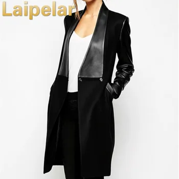 Elegant Black PU Leather Jacket 2019 Spring Fashion New Overcoat Patchwork Woolen Coat Women Winter Coat Women Outwear Laipelar
Elegant Black PU Leather Jacket 2019 Spring Fashion New Overcoat Patchwork Woolen Coat Women Winter Coat Women Outwear Laipelar