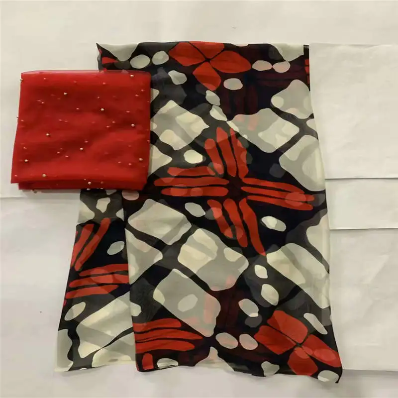 High Quality 5+2 Yards African 100% Silk Chiffon Lace Fabric For Lady Dress Stretch Printed Silk Fabric! LXF42510
High Quality 5+2 Yards African 100% Silk Chiffon Lace Fabric For Lady Dress Stretch Printed Silk Fabric! LXF42510
