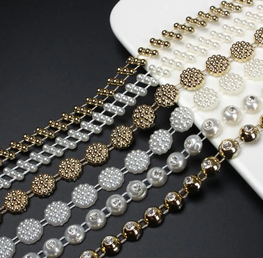 10Yard Rhinestone Half Round/Flower Beads UV Plated Chain Trim For Sewing Apperal Bag Shoes Cap Collar Holiday Venue Decoration
10Yard Rhinestone Half Round/Flower Beads UV Plated Chain Trim For Sewing Apperal Bag Shoes Cap Collar Holiday Venue Decoration