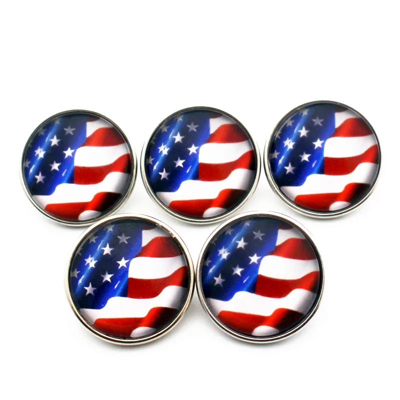 Newest 10pcs/lot USA National flag bordure Snap Button Glass Snap Buttons Fit bangle 18mm/20mm DIY Snap Bracelet Jewelry
Newest 10pcs/lot USA National flag bordure Snap Button Glass Snap Buttons Fit bangle 18mm/20mm DIY Snap Bracelet Jewelry