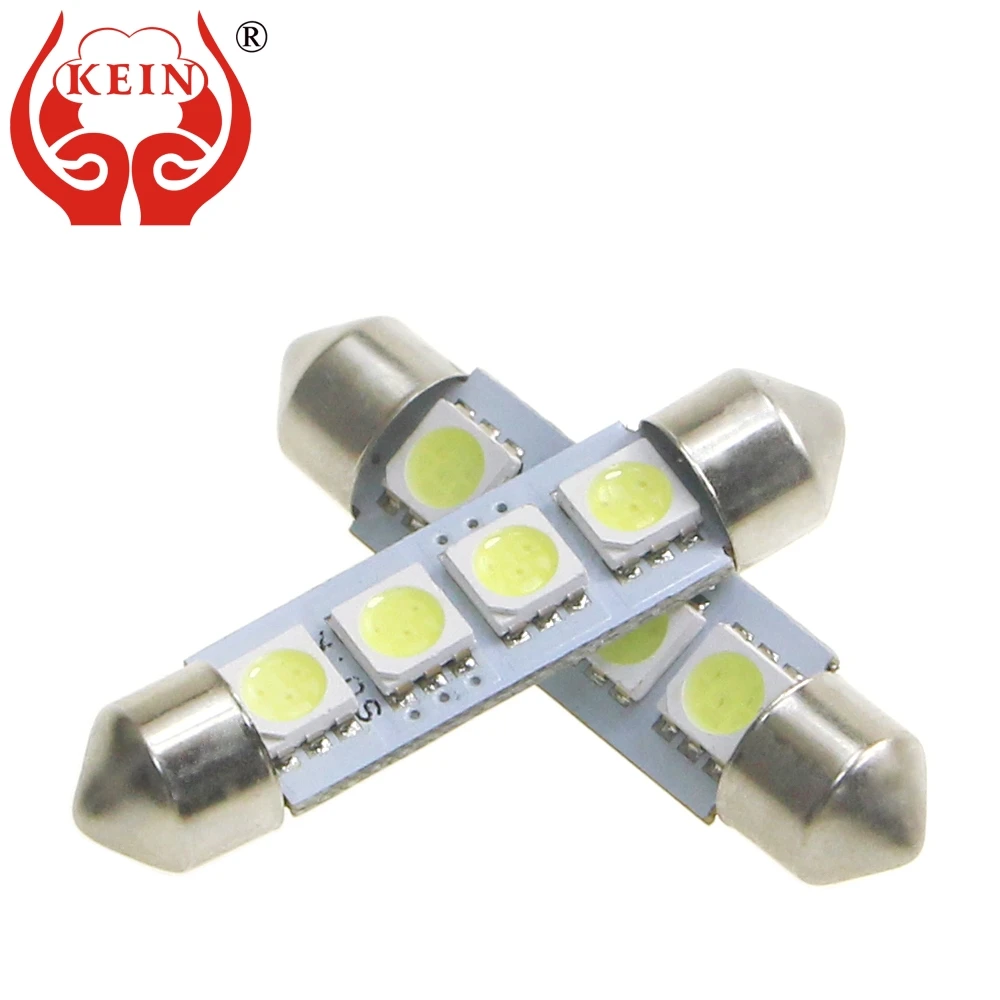 KEIN 10PCS 41mm festoon led c5w bulbs c10w c3w 5050 4smd auto reading interior dome vehicle signal lights lamp 12V car styling
KEIN 10PCS 41mm festoon led c5w bulbs c10w c3w 5050 4smd auto reading interior dome vehicle signal lights lamp 12V car styling