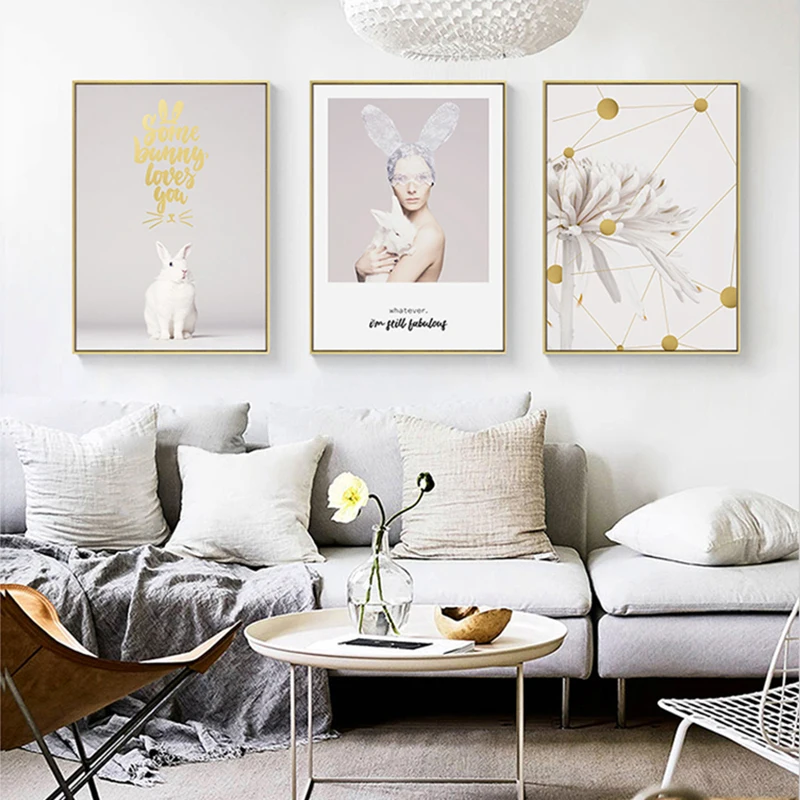Modern Fashion Girl Rabbit Wall Art Canvas Painting Quotes Nordic Posters and Prints Wall Picture for Living Room Salon Decor
Modern Fashion Girl Rabbit Wall Art Canvas Painting Quotes Nordic Posters and Prints Wall Picture for Living Room Salon Decor