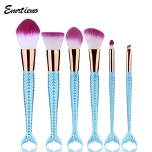 6 Pcs Pincel de Maquiagem Conjunto Fishtail Eyeshadow Contour Concealer Brush Foundation Blending Pó Pinceis de maquiagem