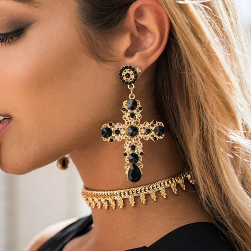 Vintage Boho Crystal Cross Drop Earrings for Women Fashion Statement Wedding Jewelry Ethnic Big Gem Drop Dangle Earrings Brincos
Vintage Boho Crystal Cross Drop Earrings for Women Fashion Statement Wedding Jewelry Ethnic Big Gem Drop Dangle Earrings Brincos