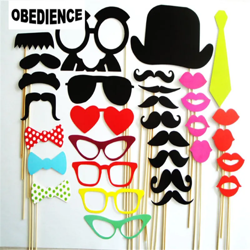 OBEDIENCE 32pcs/set Funny Photo Booth Props Hat Mustache Bow Lip On A Stick Birthday Baby Shower Party Decoration fun favor
OBEDIENCE 32pcs/set Funny Photo Booth Props Hat Mustache Bow Lip On A Stick Birthday Baby Shower Party Decoration fun favor