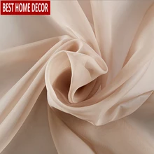 BHD מוצק טול Sheer חלון וילונות סלון חדר השינה מודרני טול וילונות בד למטבח וואל וילונות(China)