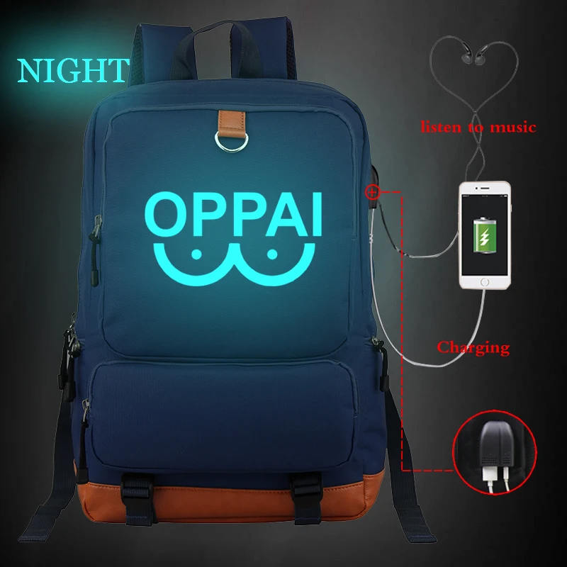 OPPAI LETTER Travel Backpack One Punch-Man Luminous School Bags for men women Mochilas Escolares USB Charging Teens Rucksack
OPPAI LETTER Travel Backpack One Punch-Man Luminous School Bags for men women Mochilas Escolares USB Charging Teens Rucksack
