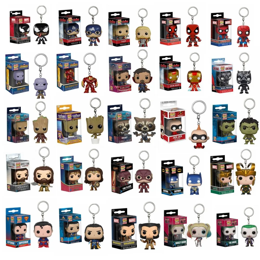 funko POP Keychain Marvel Venom Thanos The Avengers Characters Wonder Woman Aquaman Batman Action Figure Collectible Model Toy
funko POP Keychain Marvel Venom Thanos The Avengers Characters Wonder Woman Aquaman Batman Action Figure Collectible Model Toy