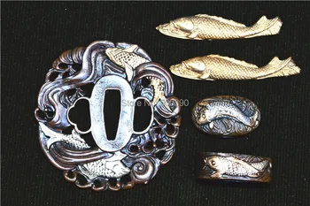 A Set Top Quality Japanese Samurai Sword Fitting Katana Tsuba Fish Guard Sword Accessories
A Set Top Quality Japanese Samurai Sword Fitting Katana Tsuba Fish Guard Sword Accessories