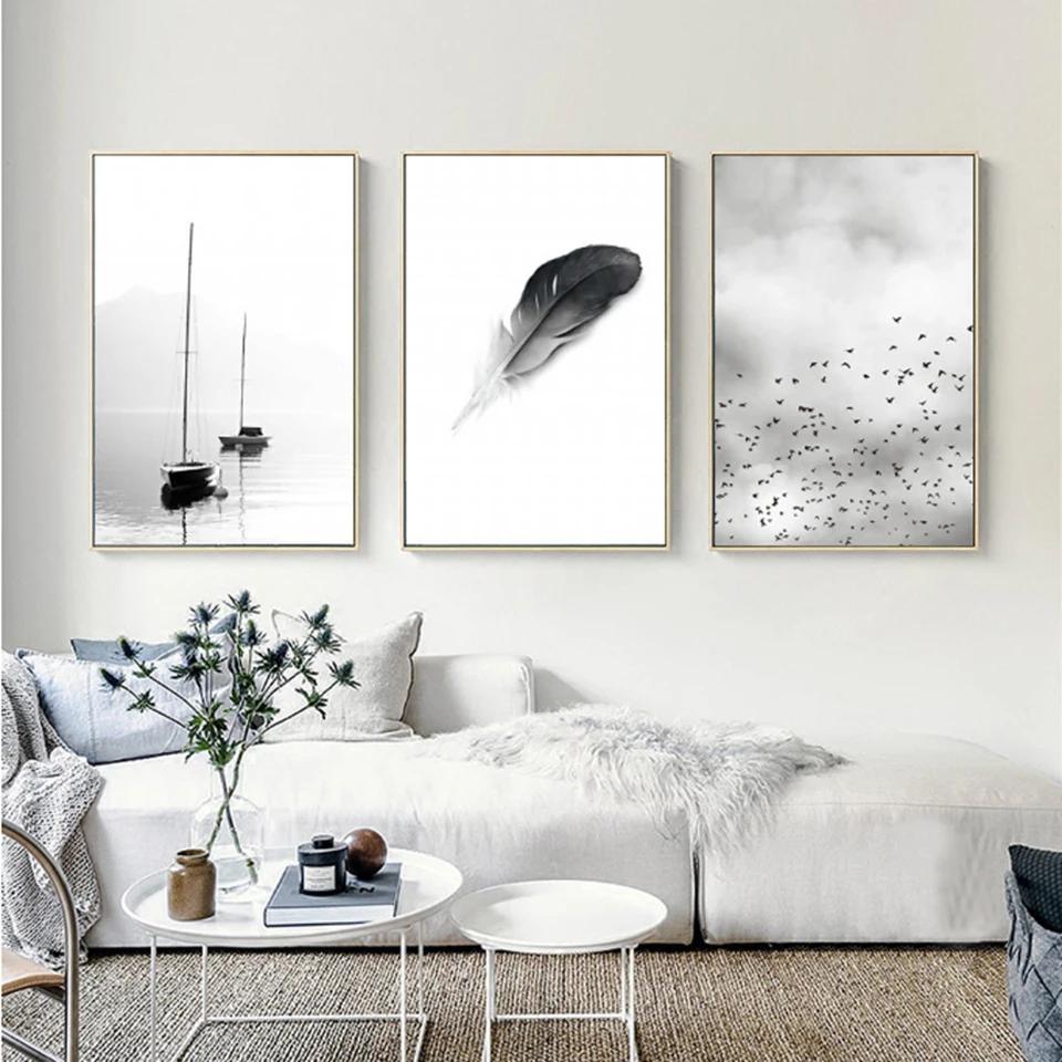 Black White Feather Landscape Abstract Canvas Painting Poster Print Wall Art Modular Pictures Bedside Background Home Decor
Black White Feather Landscape Abstract Canvas Painting Poster Print Wall Art Modular Pictures Bedside Background Home Decor