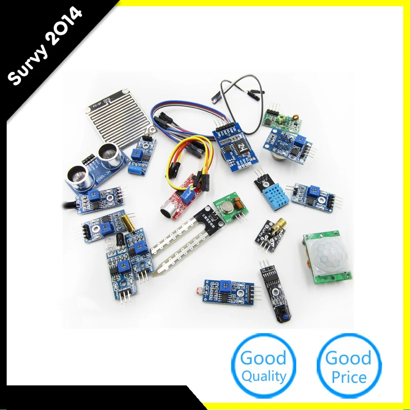 16 in 1 Sensor Modules Project Starter Kits for Arduino Raspberry Pi 2 3 Smart Home
16 in 1 Sensor Modules Project Starter Kits for Arduino Raspberry Pi 2 3 Smart Home