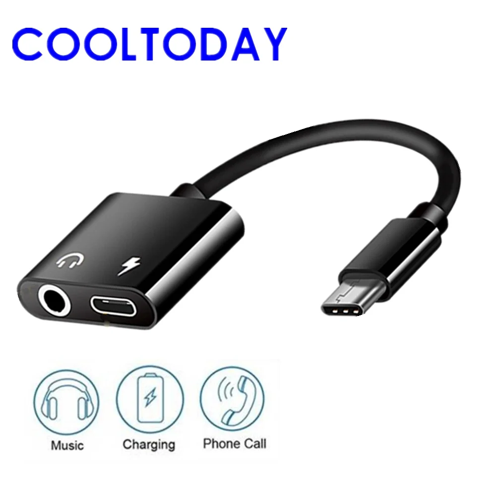 COOLTODAY 2in1 USB Type C Adapter To 3.5mm Jack Aux Audio Cable Charge Adapter For Xiaomi Mi6 Huawei Phone Without 3.5mm jack
COOLTODAY 2in1 USB Type C Adapter To 3.5mm Jack Aux Audio Cable Charge Adapter For Xiaomi Mi6 Huawei Phone Without 3.5mm jack