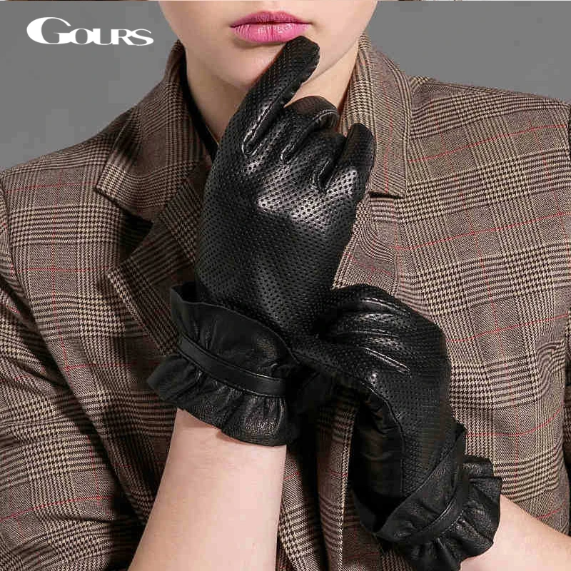 Gours Winter Women Genuine Leather Gloves New Fashion Brand Black Driving Glove Breathable Goatskin Mittens GSL039
Gours Winter Women Genuine Leather Gloves New Fashion Brand Black Driving Glove Breathable Goatskin Mittens GSL039